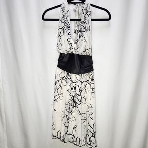 Speechless Brand Women's Small Beautiful Flowy Black & White Halter Top Dress